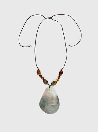 Caught Up Shell Pendant Necklace Multi