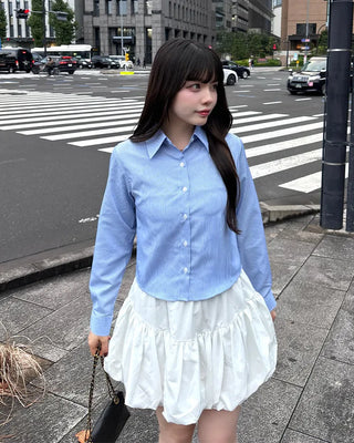 Crop striped shirt