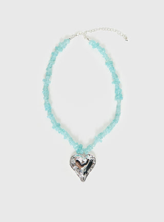 Ralina Pendant Necklace Silver  Aqua