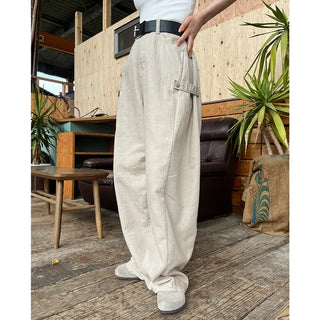 Side-strap wide-leg pants