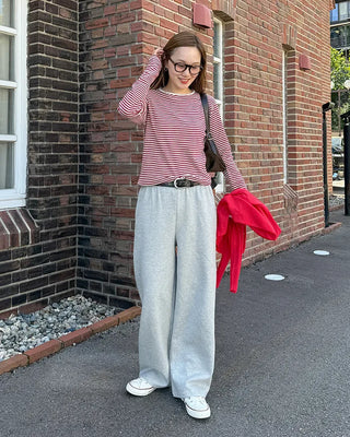 Simple elastic waist sweatpants