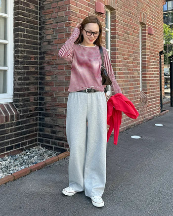Simple elastic waist sweatpants