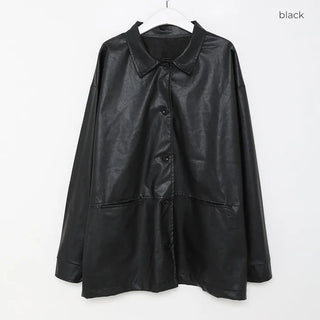 Single leather half jacket