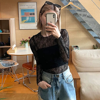See-through vintage lace knit