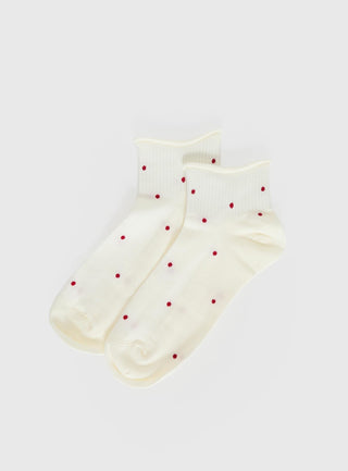 Vesira Frill Socks Cream Polka