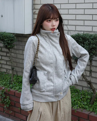 High-neck zip-up jacket