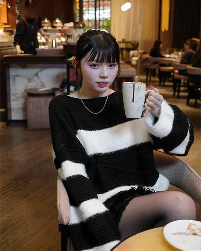 Striped crop knit