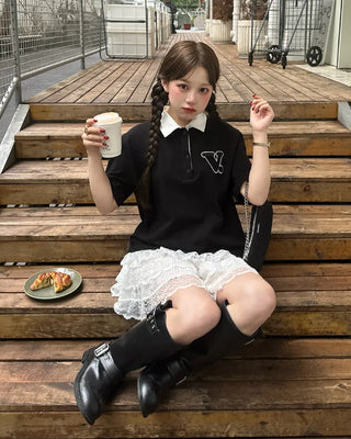 (ORIGINAL) V-Lace Polo T-Shirt