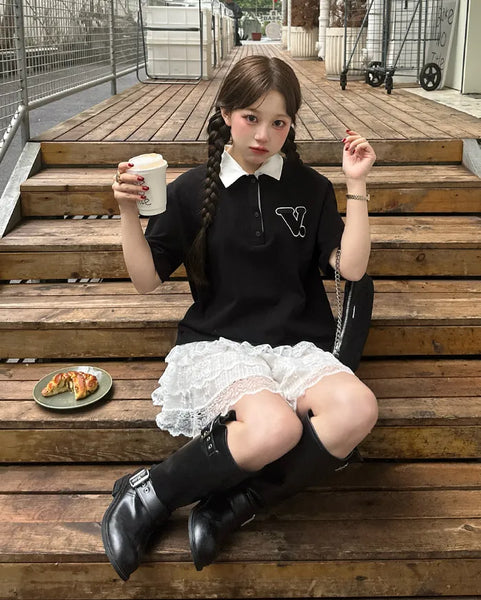 (ORIGINAL) V-Lace Polo T-Shirt