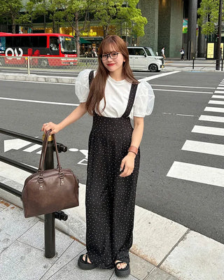 Pleated smoked overalls