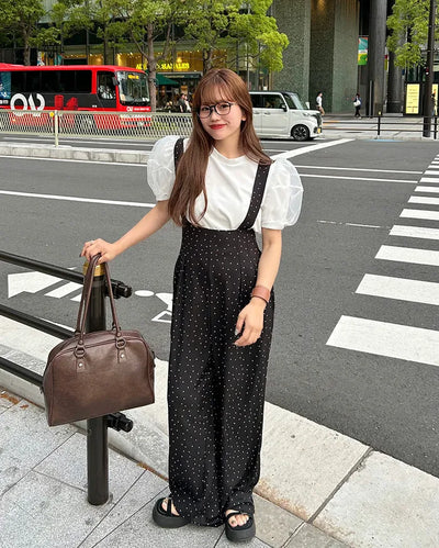 Pleated smoked overalls