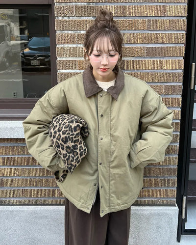 Oversized color-accented blouson