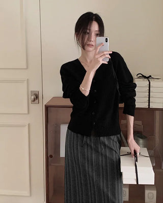 (set) Striped shirt & skirt set