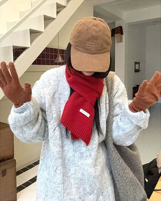 (11 colors) Soft wool knit long scarf