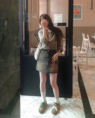 Vintage Wash Denim Skirt