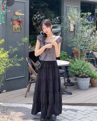 Pleated shirred blouse