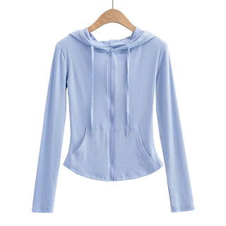 LIGHTWEIGHT FORM FIT ZIP-UP HOODED JACKET
