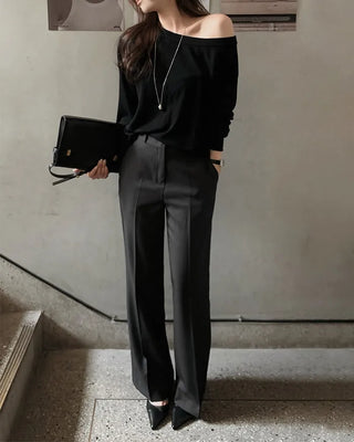 One-shoulder knit