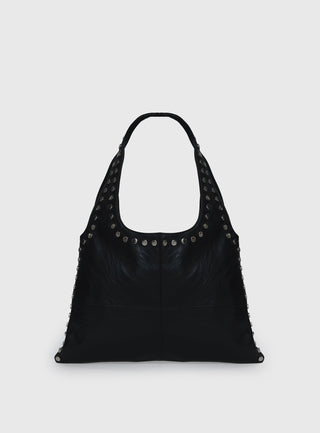 Tell The Truth Studded Bag Black  Silver