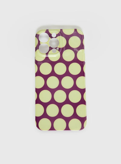 Evyna iPhone Case Yellow  Plum Polka Dot