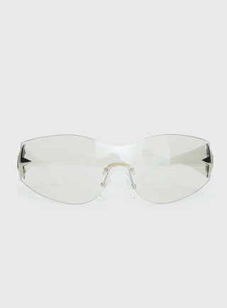 Audree Star Detail Sunglasses Silver  Smoke