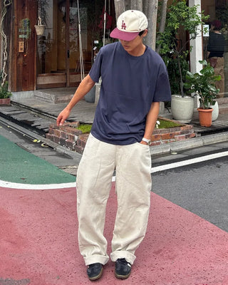 Unisex wide cotton pants
