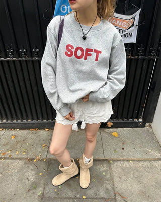 (ORIGINAL) SOFT Lettering Sweatshirt (Fleece-lined)