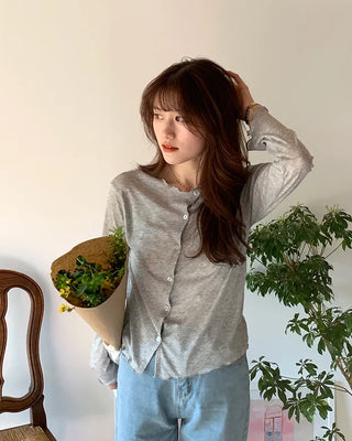 Asymmetrical sheer cardigan
