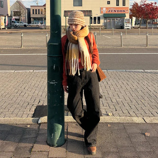 (Unisex) Checked Long Scarf