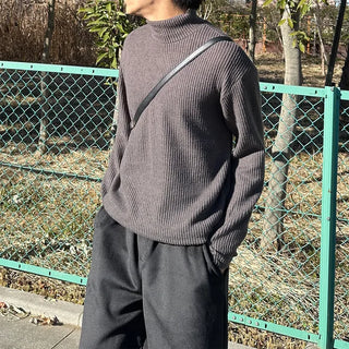 (Unisex) Ribbed Fingerhole Turtleneck