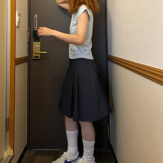 Half-pleated skirt