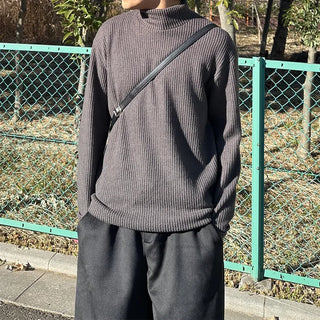 (Unisex) Ribbed Fingerhole Turtleneck