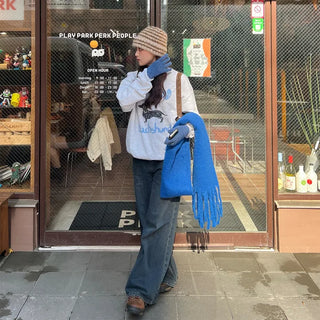 (Unisex) Plain Loop Long Scarf