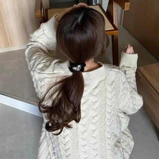 Velvet heart hair tie