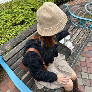 Colored soft shaggy cardigan