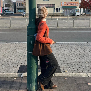 Suede shoulder bag