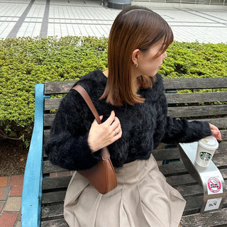 Colored soft shaggy cardigan