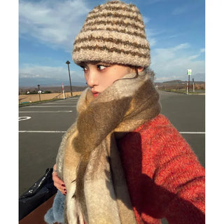 (Unisex) Checked Long Scarf