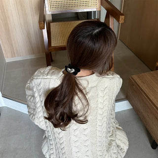 Velvet heart hair tie