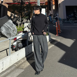 (Unisex) Ribbed Fingerhole Turtleneck