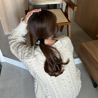 Velvet heart hair tie