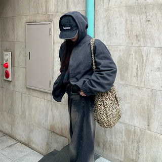 Multi-leopard print big shoulder bag