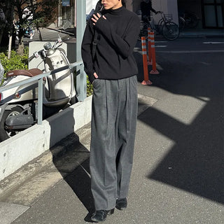 (Unisex) Ribbed Fingerhole Turtleneck