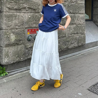 Tiered long skirt