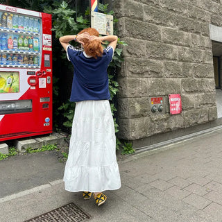 Tiered long skirt