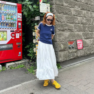 Tiered long skirt