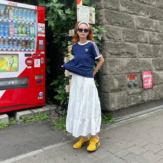 Tiered long skirt