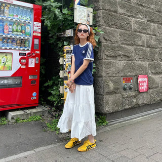 Tiered long skirt