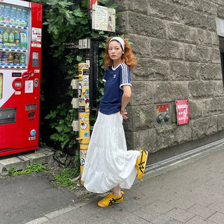 Tiered long skirt