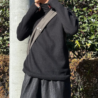 (Unisex) Ribbed Fingerhole Turtleneck